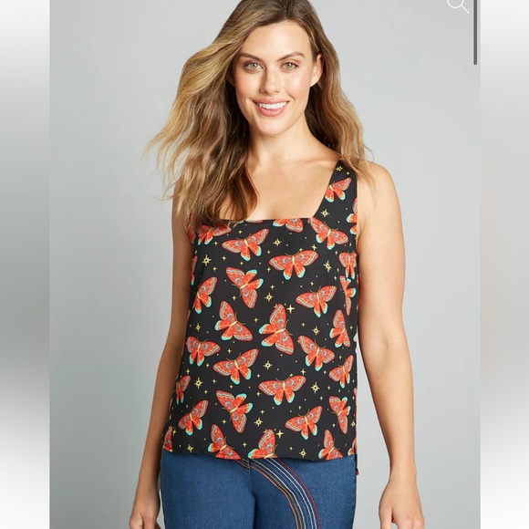 ModCloth Butterfly Print Top - Picture 1 of 9